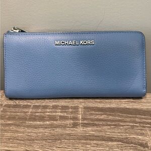 Michael Kors Sky Blue Leather Wallet